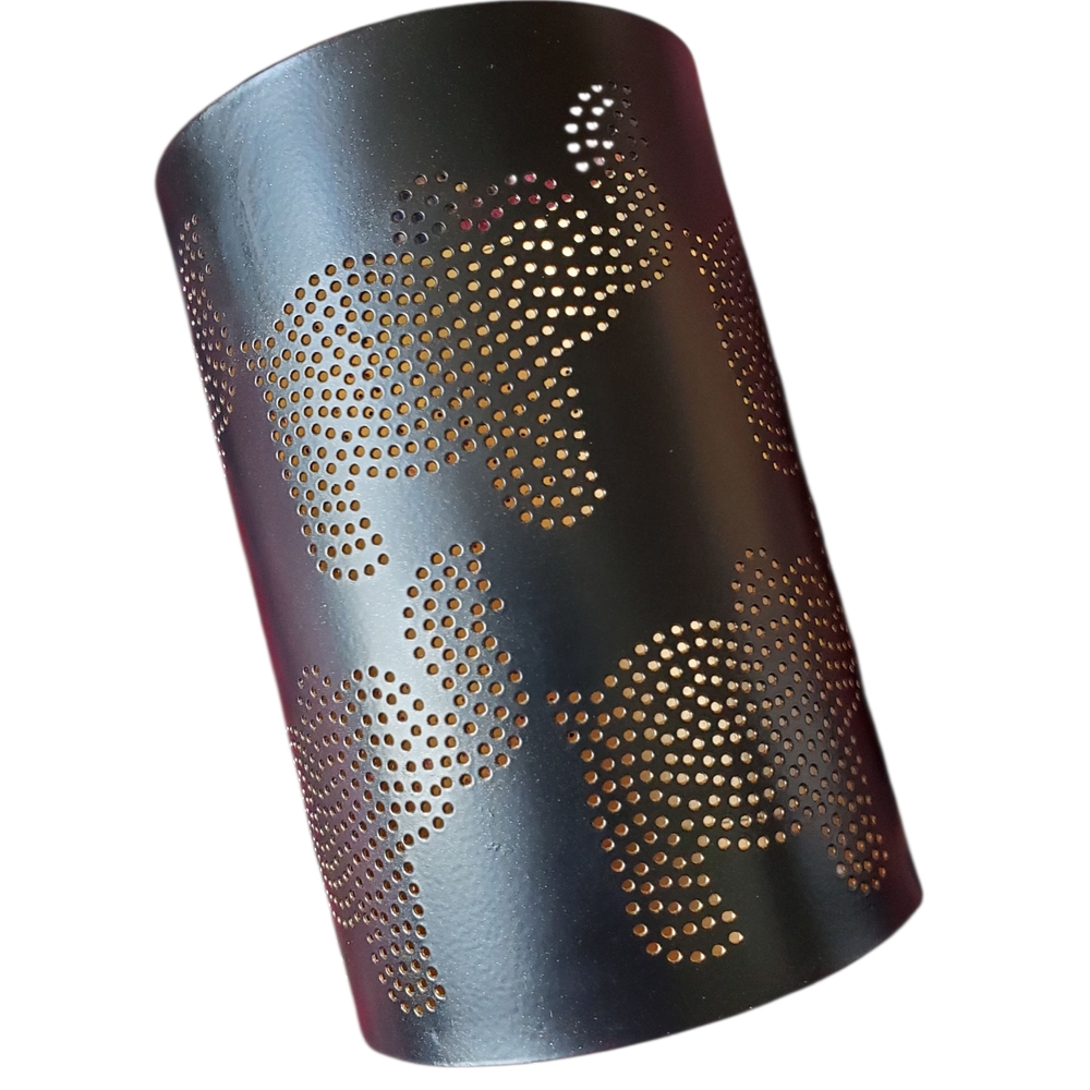 Black Elephant Cutout Metal Lantern - Candle Holder